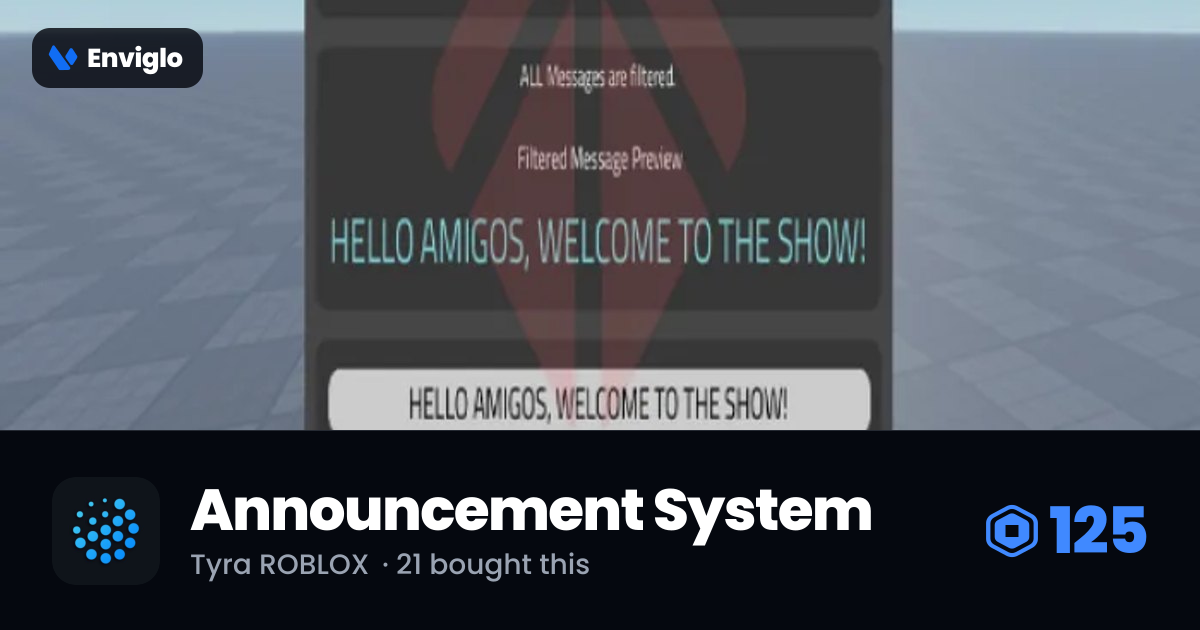 Announcement System by Tyra ROBLOX - Enviglo Roblox Marketplace